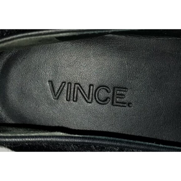 VINCE Women's Black Calf Hair Slip On Sneakers Sz 6 36 Flat Slip On Pony - Picture 8 of 14